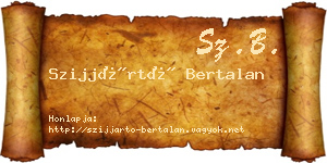 Szijjártó Bertalan névjegykártya