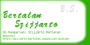 bertalan szijjarto business card
