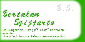 bertalan szijjarto business card